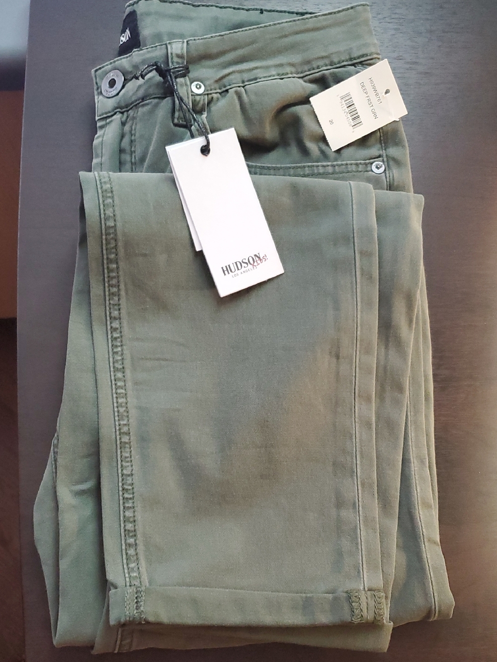 Hudson Blake Slim Straight Pants in Deep Forest Green (Size 20-XXL)